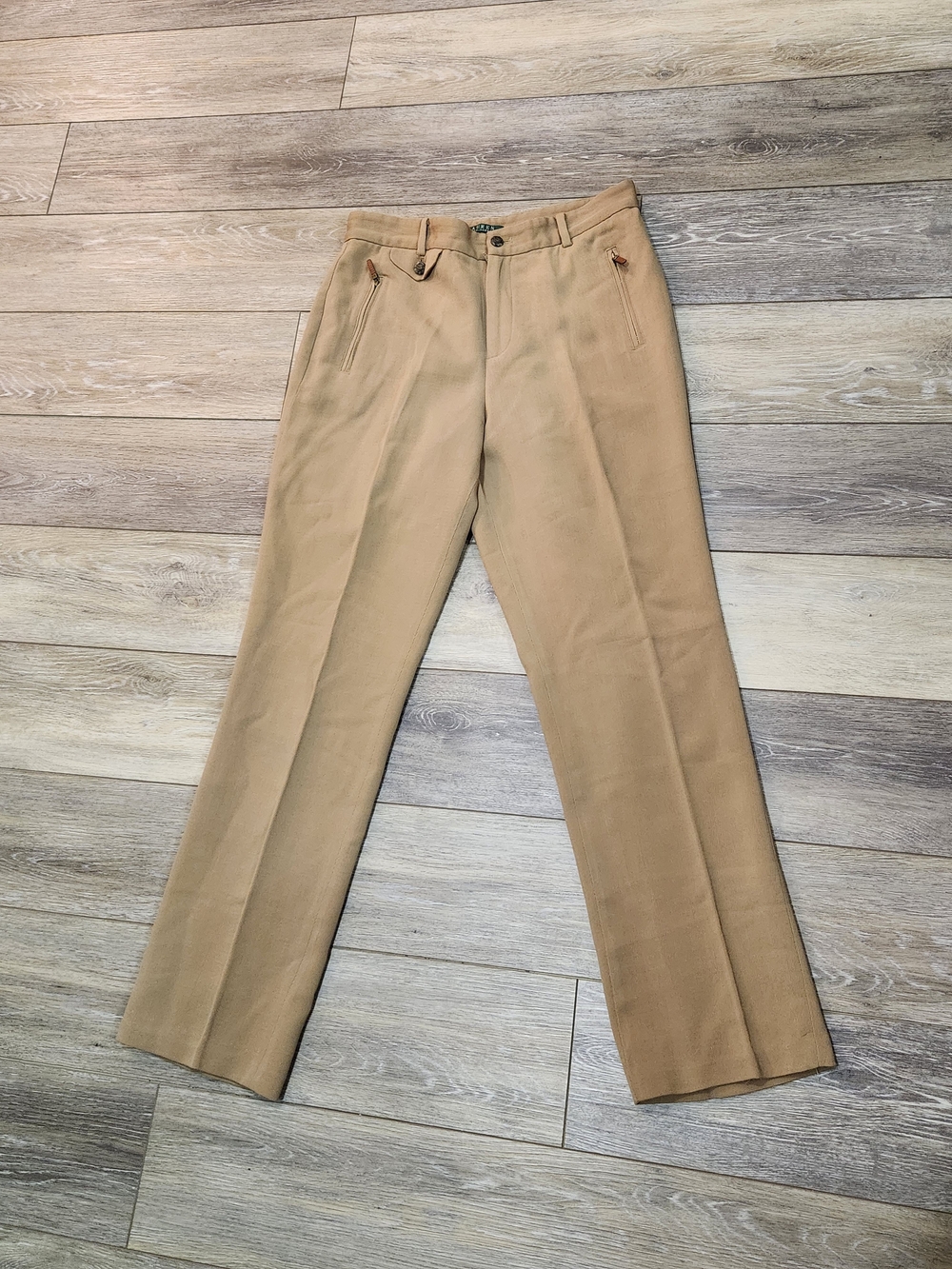 Lauren Ralph Lauren  Tan Straight Leg 100% Wool Dress Pants Size 6